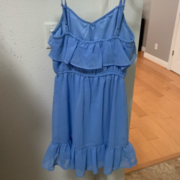 Blue Ruffle Mini Dress - Picture 4 of 4